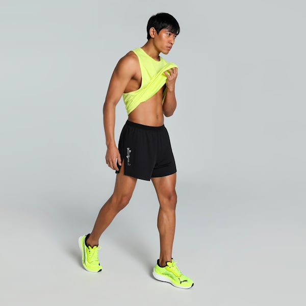 Men's Knit 3" Split Running Shorts, PUMA Black, extralarge-IND